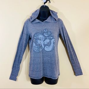 Alo Yoga Gray Graphic Pullover hooded Sweatshirt
